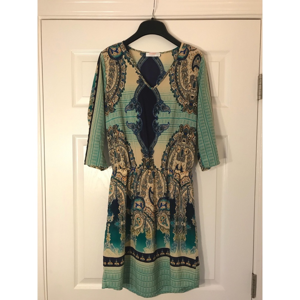 Renee C. Trendy 3/4 sleeve dress, size small